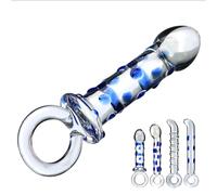 SHILISHAONV Butt Plug in Cristallo Liscio Per Le Donne Plug Anale Lunghezza 16,5/17,5 Cm Doppio Dildo Con Anello Di Trazione Perline Anali Dilatatore Anale Sex Toys Per Principianti,A