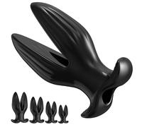 SHILISHAONV Butt Plug in Silicone Liquido E Morbido Plug Anale Diametro 5,2/6,2/7,4/8,6 Dildo Cavo Anal Plug Portatile Giocattoli Del Sesso Femminile/Maschile Sesso Estremo,Nero,Set/4