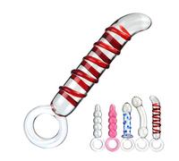 SHILISHAONV Butt Plug in Vetro Cristallo Liscio Per Donne Butt Plug Lunghezza 16,5/17/18Cm Dildo Anale Con Anello Di Trazione Per Dildo Plug Anale Divaricatore Sex Toys Per Principianti,E