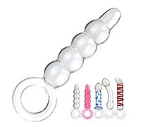 SHILISHAONV Butt Plug in Vetro Cristallo Liscio Per Donne Butt Plug Lunghezza 16,5/17/18Cm Dildo Anale Con Anello Di Trazione Per Dildo Plug Anale Divaricatore Sex Toys Per Principianti,A