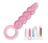 SHILISHAONV Butt Plug in Vetro Cristallo Liscio Per Donne Butt Plug Lunghezza 16,5/17/18Cm Dildo Anale Con Anello Di Trazione Per Dildo Plug Anale Divaricatore Sex Toys Per Principianti,B