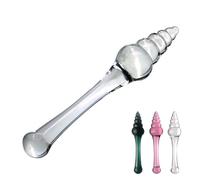 SHILISHAONV Butt Plug in Vetro Cristallo Per Le Donne Butt Plug 4 * 19,5 * 3 Cm Dildo Anale Dildo A Spirale Masturbatore Dilatatore Anale Giocattoli Del Sesso Anale Donne/Uomini/Coppie,Clear