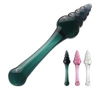 SHILISHAONV Butt Plug in Vetro Cristallo Per Le Donne Butt Plug 4 * 19,5 * 3 Cm Dildo Anale Dildo A Spirale Masturbatore Dilatatore Anale Giocattoli Del Sesso Anale Donne/Uomini/Coppie,Verde