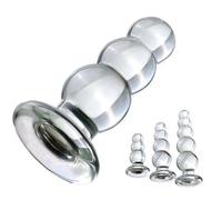 SHILISHAONV Butt Plug in Vetro Liscio Per Donne Dildo Plug Lunghezza 10/14/18Cm Dildo Con Supporto Per Plug Anale Perline Anali Dilatatore Anale Giocattoli Sessuali Per Principianti,Clear,L