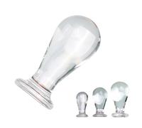 SHILISHAONV Caraffa Dildo in Vetro Liscio Anal Plug Donna S/M/L Dildo Di Diametro 4/5/6 Cm Plug Anale Molto Spesso Con Base Per Plug Anale Masturbatore Sex Toys Anale Principianti,Clear,M