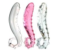 SHILISHAONV Dildo in Cristallo Liscio Per Le Donne Butt Plug 16,5 * 3Cm Dildo Butt Plug Con Anello Di Trazione Plug Anale Estensore Masturbatore Sex Toys Donne/Principianti,A