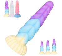 SHILISHAONV Dildo Silicone Plug Anale A Spirale Diametro Da 3,2 A 5,2 Cm Dildo Con Forti Ventose Butt Plug S/M/L Masturbatore Giocattoli Sessuali Anali Donne/Uomini/Coppie,Viola,L