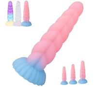 SHILISHAONV Dildo Silicone Plug Anale A Spirale Diametro Da 3,2 A 5,2 Cm Dildo Con Forti Ventose Butt Plug S/M/L Masturbatore Giocattoli Sessuali Anali Donne/Uomini/Coppie,Rosa,Set/3