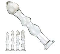 SHILISHAONV Plug Anale in Cristallo Liscio Per Le Donne Butt Plug Lunghezza 14/15Cm Dildo Piedistallo Plug Anale Dildo Trasparenti Dilatatore Dell'ano Masturbatore Sex Toys,Clear,C