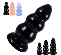 SHILISHAONV Plug Anale in Silicone Morbido Diametro 5,5/6,8/8,5 Cm Dildo Michet Dildo Molto Spesso Con Ventosa Plug Anale Masturbatore Dilatatore Anale Donne/Uomini/Coppie,Nero,M