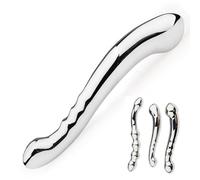 SHILISHAONV Plug Anale Liscio in Acciaio Inox Lunghezza 21,5/19Cm Butt Plug 3 Stili Dildo Brocca Doppio Dildo Dilatatore Anale Masturbatore Anale Sex Toys Donne/Uomini/Coppie,Argento,C