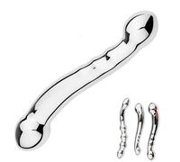SHILISHAONV Plug Anale Liscio in Acciaio Inox Lunghezza 21,5/19Cm Butt Plug 3 Stili Dildo Brocca Doppio Dildo Dilatatore Anale Masturbatore Anale Sex Toys Donne/Uomini/Coppie,Argento,A