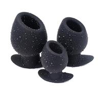 SHILISHAONV Puntelli professionali per massaggi in silicone nero, design cavo, liscio ed elastico, diametro interno 4,8/5,8/6,8 cm,Nero,L