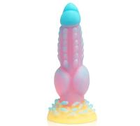 SHILISHAONV Puntelli professionali per massaggi in silicone squisiti e resistenti, base a ventosa aspetto granulare, peso 450 g,Rosa