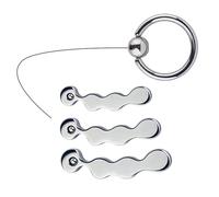 SHILISHAONV Punzone per massaggio professionale in acciaio inossidabile in metallo argentato, liscio e resistente, lungo 41 mm, diametro interno 8/9 / 10 mm,Set