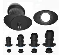 SHILISHAONV Set di strumenti professionali per massaggio in silicone nero di 2 pezzi, design cavo, impugnatura a T, diametro interno 2,5/3/3,5/4,3 cm,Nero,S+M