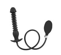 SHILISHAONV Strumento di massaggio domestico dal design gonfiabile in silicone nero, design a punti impermeabile, lunghezza massima 35 cm,Nero