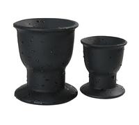 SHILISHAONV Strumento di massaggio impermeabile liscio dal design cavo in silicone nero, aggiornamento domestico, lungo 8/10 cm,2 set