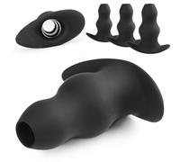 SHILISHAONV Strumento professionale per massaggio in silicone nero, impugnatura a T, design cavo, 3 misure, elastico, diametro esterno 3,5/4,1/5,2 cm,Nero,Set