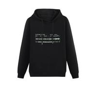 SHILIU YARD Amen Break Waveform Drum Jungle Men's Hoodies Unisex Black Cotton Print Pullover Sweatshirts L