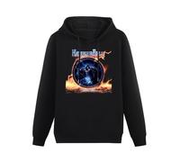SHILIU YARD HammerFall Threshold Pull Over Men's Hoodies Unisex Black Cotton Print Pullover Sweatshirts S