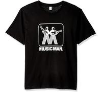 SHILIU YARD Musicman Silver Men's Cotton T-Shirt Black Shirt Top Tee 3XL