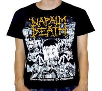 SHILIU YARD Napalm Death from Enslavement To Obliteration Vintage Men's Cotton T-Shirt Black Shirt Top Tee XXL