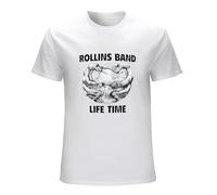 SHILIU YARD Rollins Band Life Time Men's Cotton T-Shirt White Shirt Top Tee XL
