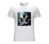 SHILIU YARD Romeo Santos Men's Cotton T-Shirt White Shirt Top Tee M