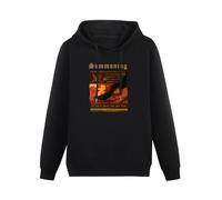 SHILIU YARD Summoning Let Mortal Heroes Sign Your Fame Men's Hoodies Unisex Black Cotton Print Pullover Sweatshirts S