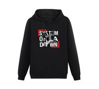 SHILIU YARD System Come And of A Good Down Men's Hoodies Unisex Black Cotton Print Pullover Sweatshirts XL