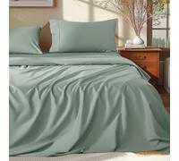 Shilucheng Set di lenzuola in 100% cotone egiziano per letto king size, 1000 fili, lussuose lenzuola e federe in cotone traspirante, con tasca profonda 40 cm, 4 pezzi (vetro marino, king size)
