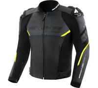 SHIMA Bandit 2.0 giacca in pelle moto traforata, nero/giallo, Taglia 52