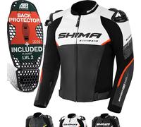 SHIMA BANDIT Giacca Moto Uomo AIRFORCE Paraschiena Giubbotto Protezioni Estiva Giacche Pelle Ventilato Leggero Motociclista Abbigliamento Protezione Tuta da Moto Estate (Uomini, Rosso, 54)