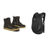 SHIMA Blake, Scarpe Moto Uomo | Rinforzate Stivali Moto Uomo in Pelle, Supporto alla Caviglia, Suola Antiscivolo, Impugnatura del Cambio (Marrone, 46)
