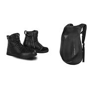 SHIMA Blake, Scarpe Moto Uomo | Rinforzate Stivali Moto Uomo in Pelle, Supporto alla Caviglia, Suola Antiscivolo, Impugnatura del Cambio (Nero, 44)