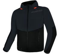SHIMA Daybreaker Felpa con cappuccio e zip da moto, nero-grigio, taglia 4XL per maschi