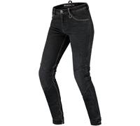SHIMA DEVON Jeans Moto - Pantaloni Biker Ventilato Elastico Vestibilità Slim con Rinforzi in FiberQL, Protezioni CE per Ginocchia e Fianchi (Donna, Nero, 24 LONG)