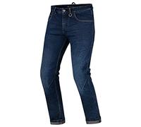 SHIMA DEVON Jeans Moto - Pantaloni Biker Ventilato Elastico Vestibilità Slim con Rinforzi in FiberQL, Protezioni CE per Ginocchia e Fianchi (Uomo, Blu scuro, 34 LONG)