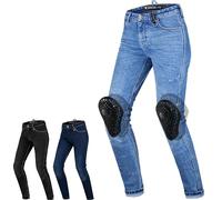 SHIMA DEVON Jeans Moto - Pantaloni Biker Ventilato Elastico Vestibilità Slim con Rinforzi in FiberQL, Protezioni CE per Ginocchia e Fianchi (Donna, Blu, 24)