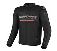 SHIMA DRIFT Giacca Moto Uomo | Leggera e Traspirante Giubbotto moto uomo estiva in trete con protezioni CE per schiena, spalle e gomiti, con regolazione (Nero, S)