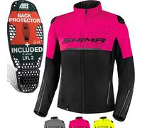 SHIMA Drift Giacca tessile moto da donna, nero-rosa, taglia L per donne