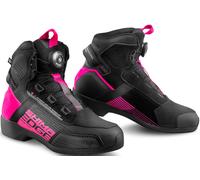 SHIMA EDGE VENTED - Scarpe da moto da donna in pelle, ventilate, protezione in pelle, con suola antiscivolo, supporto alla caviglia, chiusura lampo laterale (donna, ventilata, rosa, 40)