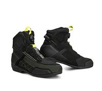 SHIMA EDGE Vented, Scarpe da Motociclista per Uomo - Traspirante, Scarpe da Equitazione Stradale Rinforzate con Sistema di Chiusura ATOP (Khaki, 43)