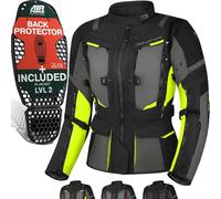 SHIMA Hero 2.0 impermeabile Giacca tessile moto da donna, nero-giallo, taglia XL per donne