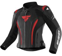 SHIMA Miura 2.0 Giacca da donna in pelle per moto, nero/rosso, Taglia 40