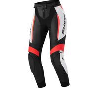 SHIMA Miura 2.0 Pantaloni da donna in pelle da moto, nero-bianco-rosso, taglia 40 per donne