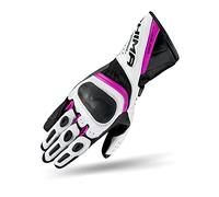 SHIMA MIURA Guanti Moto Donna Pelle Lungo Ventilato Perforato Omologati Guanto per Motocicletta Touchscreen Ventilata Protettore Rinforzato Abbigliamento Estivi Racing(Donna, Rosa, XS)