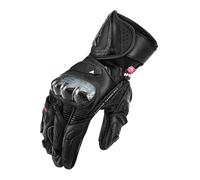 SHIMA RS-3 Guanti Moto Estivi Donna Pelle Lungo Ventilato Perforato Omologati Guanto per Motocicletta Touchscreen Ventilata Scooter Protettore Rinforzato Abbigliamento Racing (Donne, Nero, L)