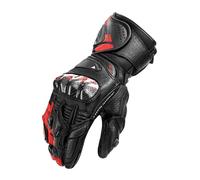 SHIMA RS-3 Guanti Moto Estivi Uomo Pelle Lungo Ventilato Perforato Omologati Guanto per Motocicletta Touchscreen Ventilata Scooter Protettore Rinforzato Abbigliamento Racing (Uomini, Rosso, L)